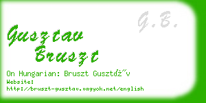 gusztav bruszt business card